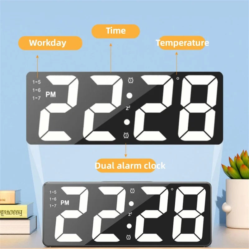 LED Väckarklocka med Temp