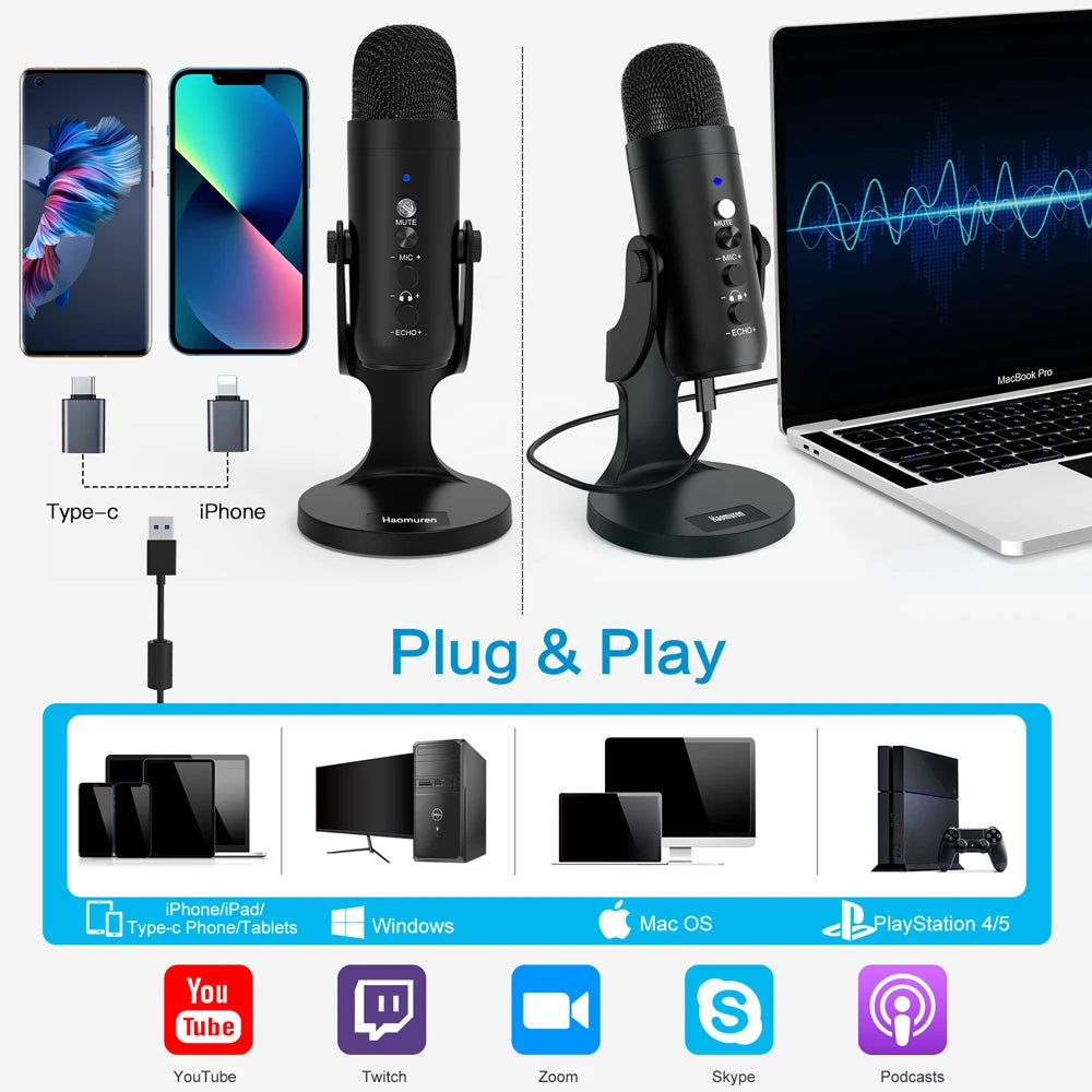 Haomuren USB Mikrofon