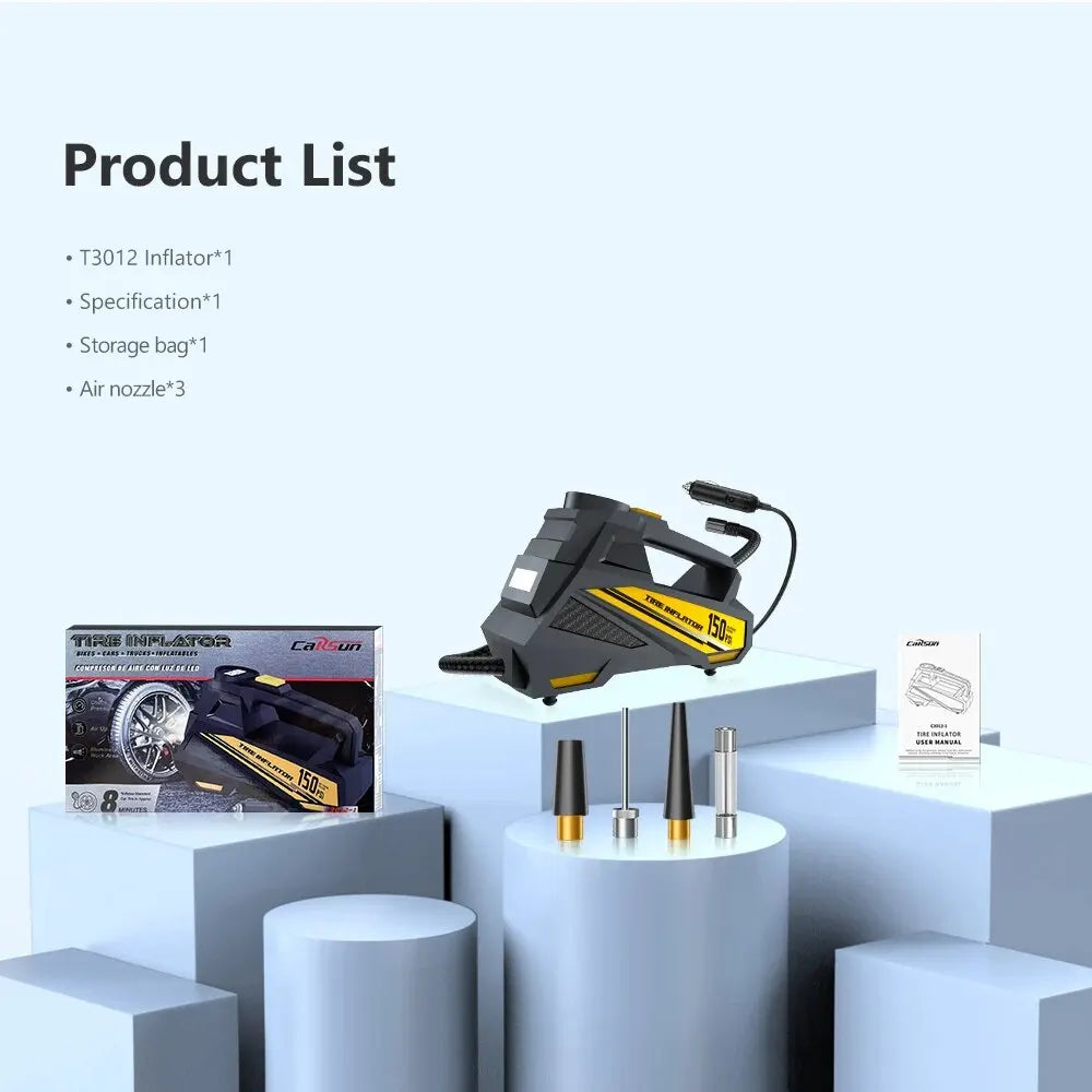 12V Bilkompressor med LED-ljus