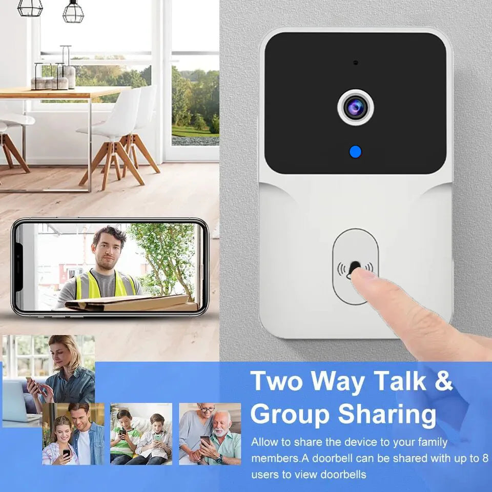 Smart Videodörrklocka med WiFi & Tvåvägsljud