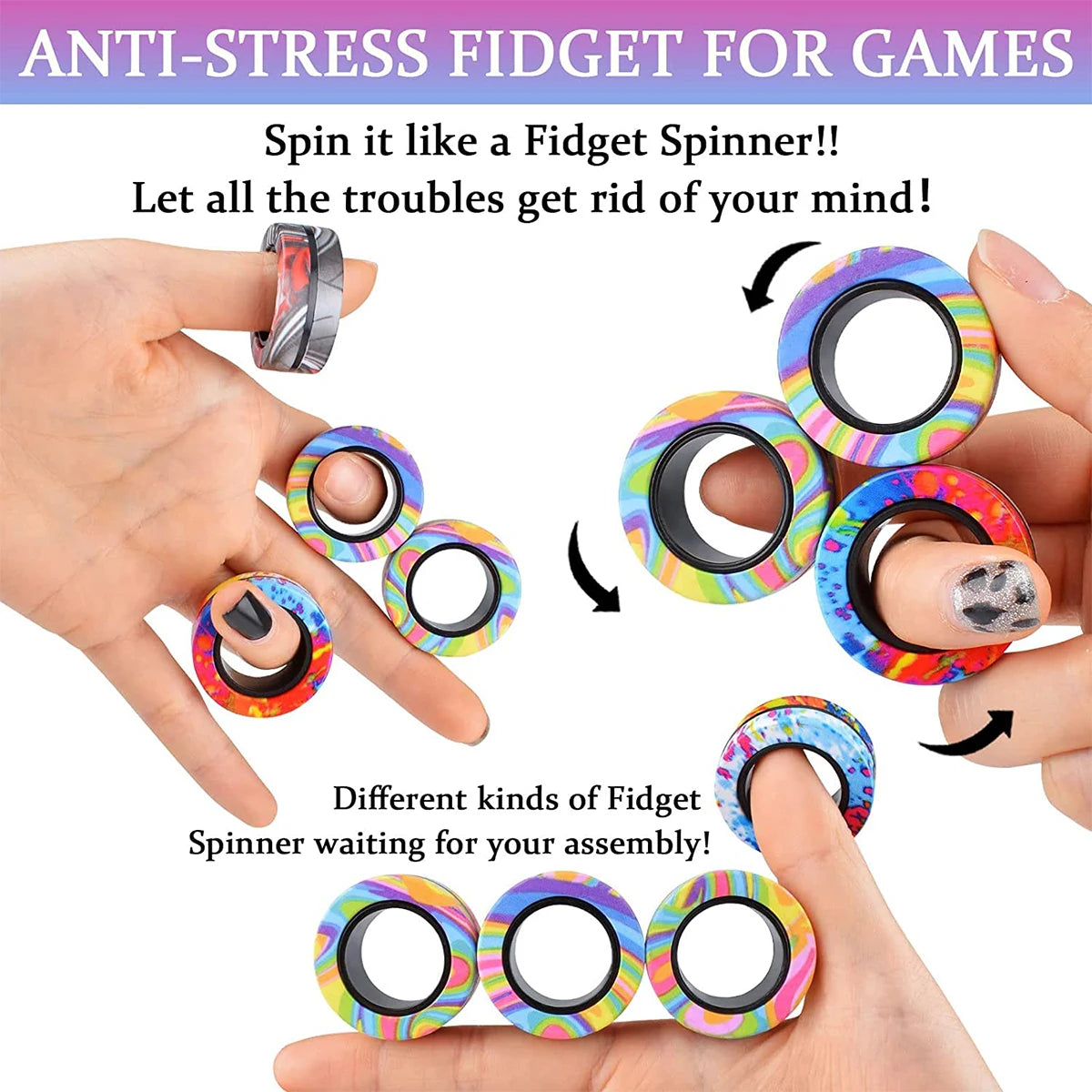 Magnetiska Fidgetringar – Stressleksak