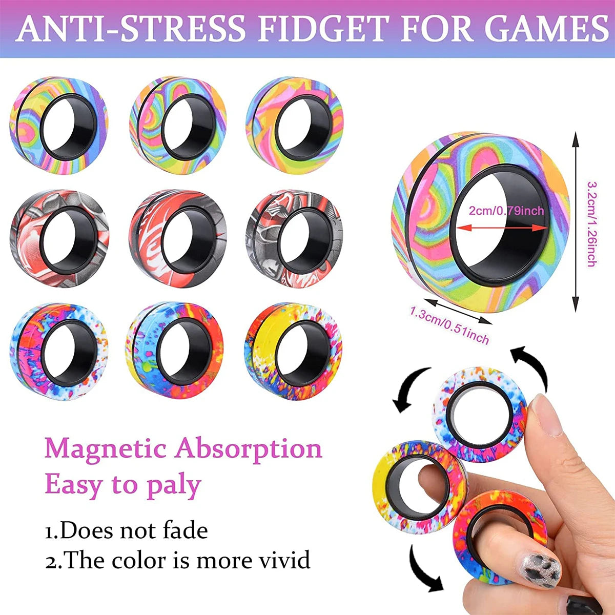 Magnetiska Fidgetringar – Stressleksak