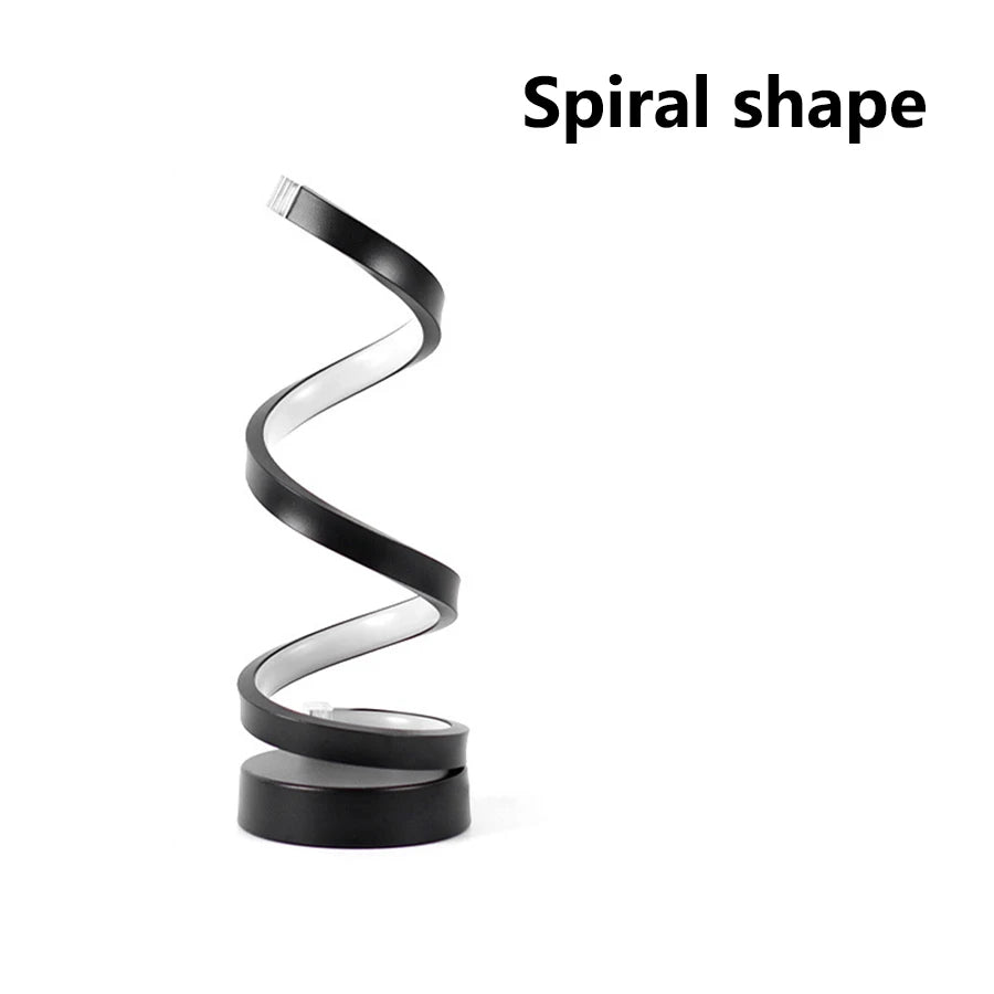 Spiralformad LED-bordslampa med USB