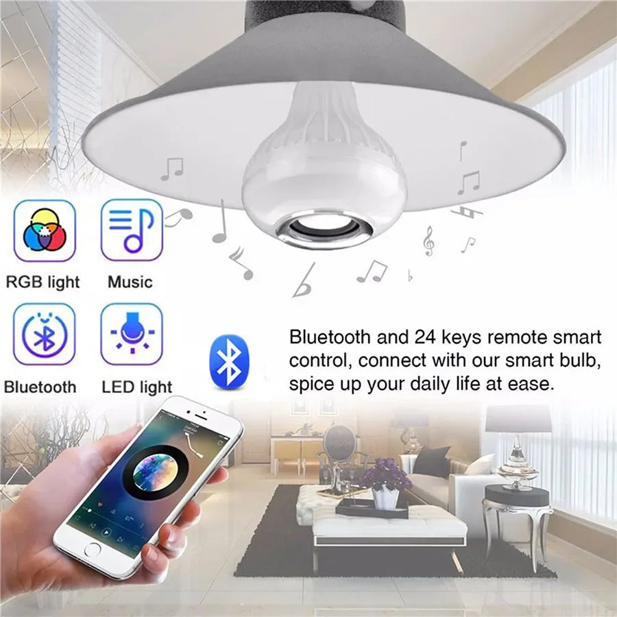 RGB Bluetooth-Högtalarlampa med Fjärrkontroll