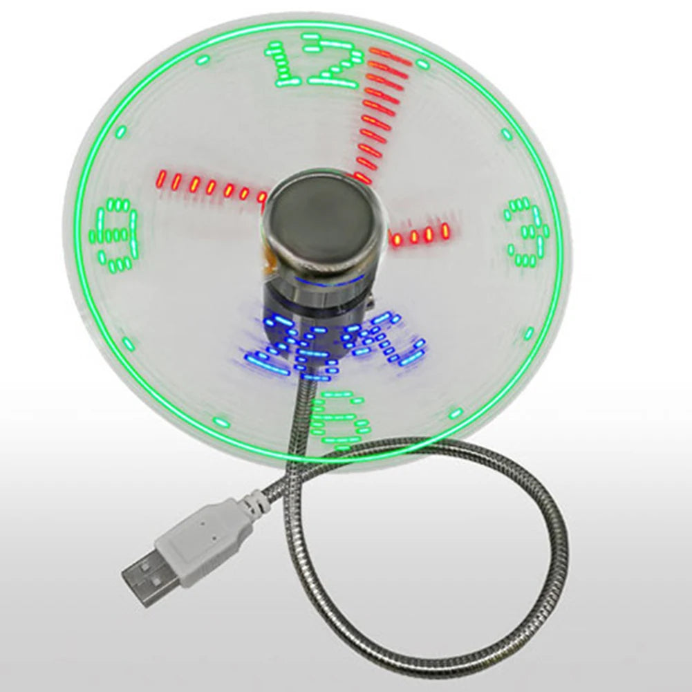 USB-Fläkt med LED-Klocka & Temperaturvisning