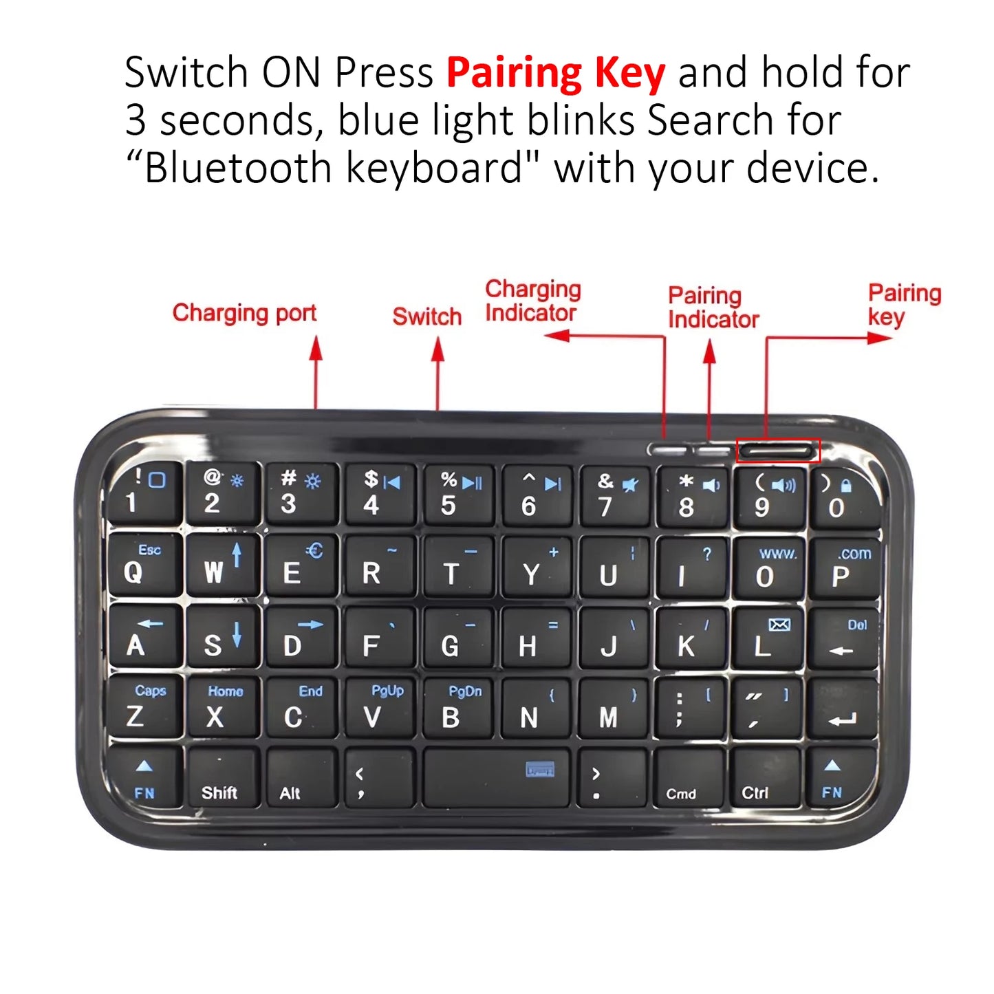 Kompakt Trådlöst Bluetooth-Tangentbord