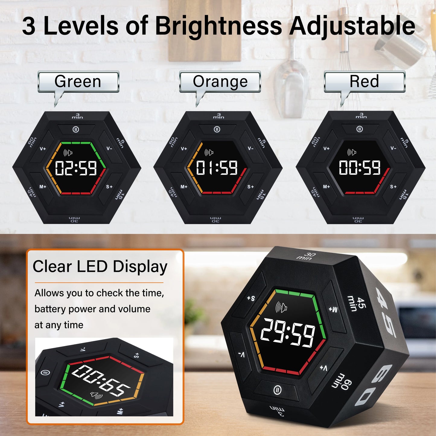 HexaFlip Magnetisk Digital Timer