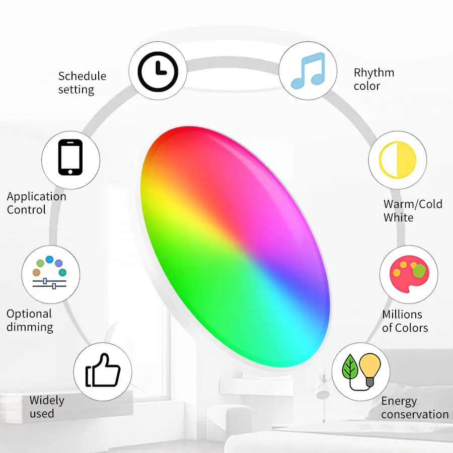 Smart RGB WiFi-taklampa – Alexa & Google Home