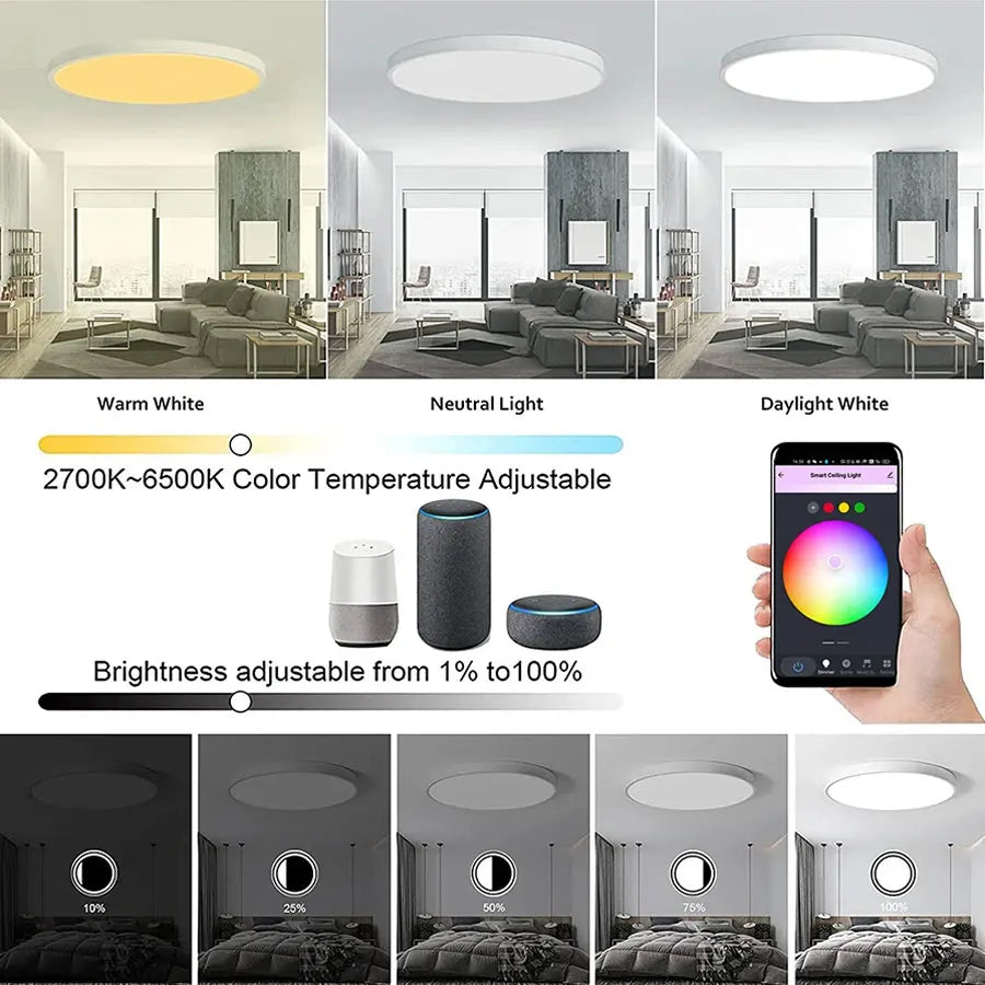 Smart RGB WiFi-taklampa – Alexa & Google Home