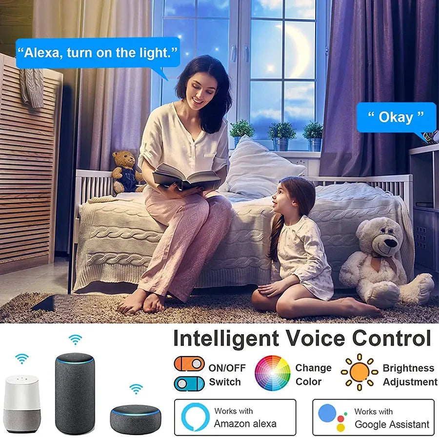 Smart RGB WiFi-taklampa – Alexa & Google Home