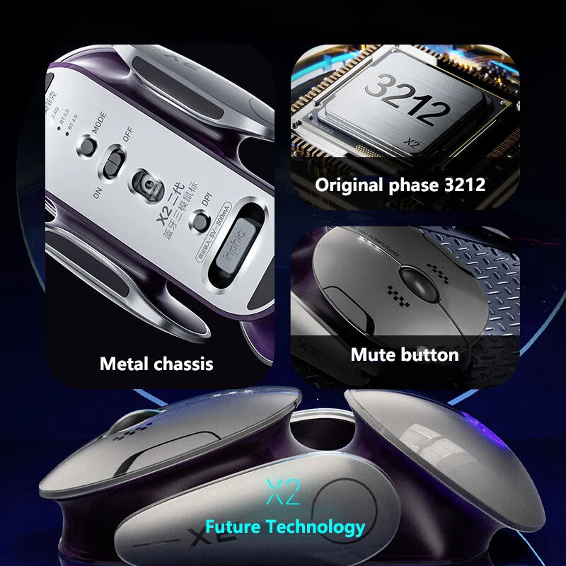 Inphic X2 Tyst Gamingmus med Bluetooth