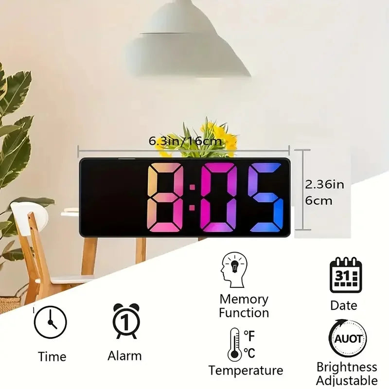 LED Väckarklocka med Temp