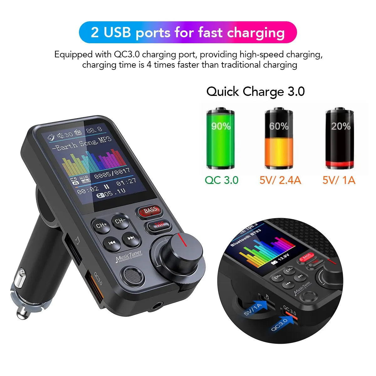Bluetooth FM-sändare 1.8