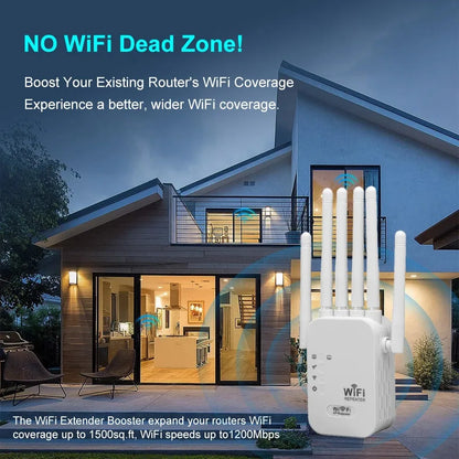 WiFi-Förstärkare med Dubbelband – 1200 Mbps