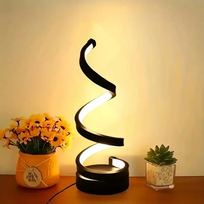 Spiralformad LED-bordslampa med USB