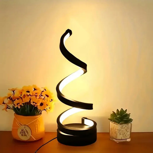 Spiralformad LED-bordslampa med USB