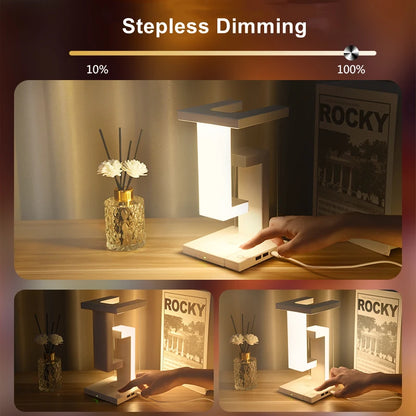 Svävande LED-lampa med Trådlös Laddning