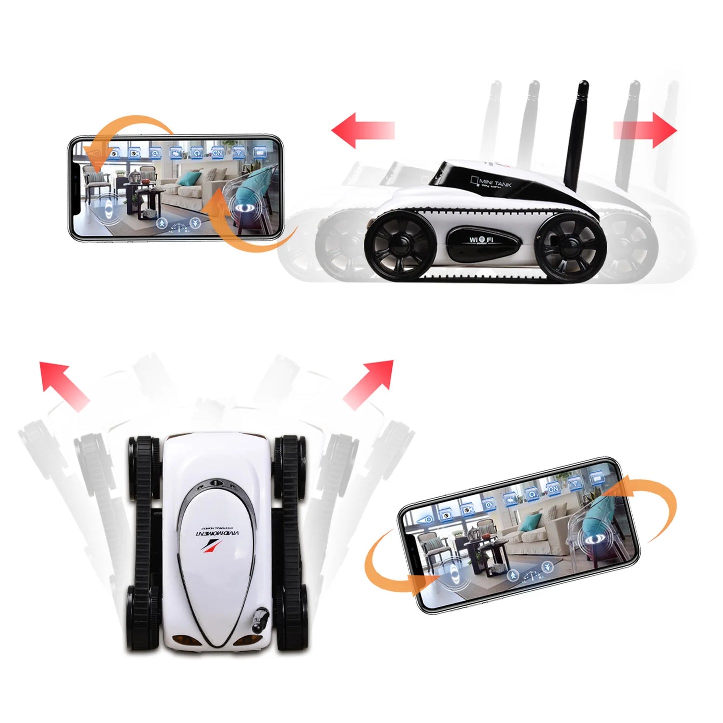 WiFi RC-Stridsvagn med Kamera för Barn
