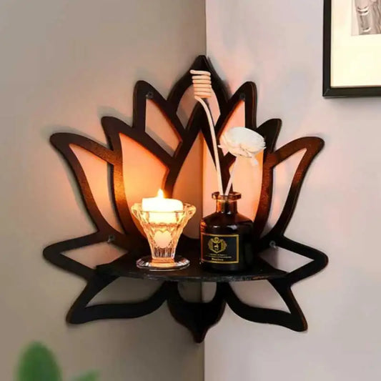 Aromahyll­la i Trä med Lotusdesign