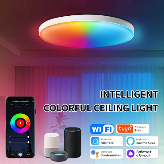 Smart RGB WiFi-taklampa – Alexa & Google Home
