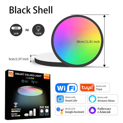 Smart RGB WiFi-taklampa – Alexa & Google Home