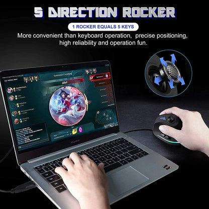 SeenDa Vertikal RGB-Gamingmus med Joystick