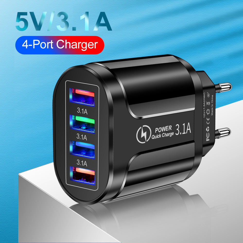 20W Snabbladdare med 4 USB-portar